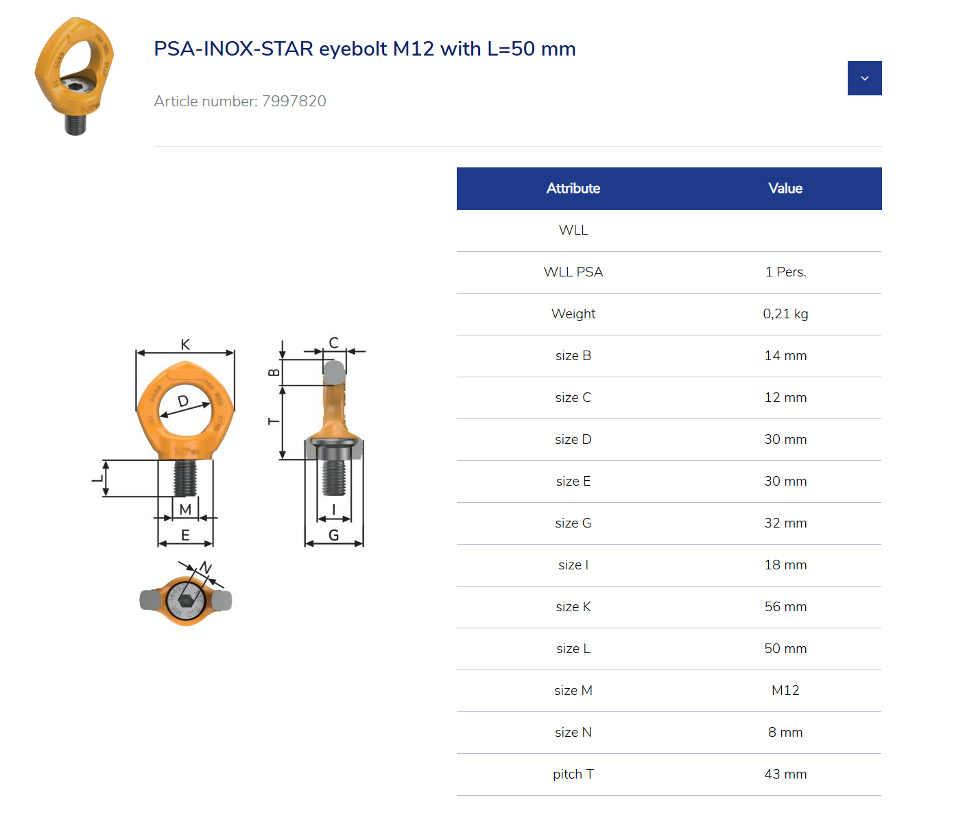 tabell-psa-inox-m12-l50